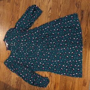 Boden Green Floral Print Pleat Front Dress Size 6